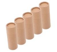 5pcs Beige Paper Cylinder Packaging Tube Box for 100ml 3.5oz Bottles | Gold Foil Finish, Embossed Exterior, Lid Top and Base, Minimalist Look