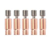 5PCS Bimetal Heat Break for Prusa I3 MK3 MK3S, All Metal Ti Alloy Copper Heatbreak Replacement for V6 Volcano Hotend, 1.75mm Filament 3D Printer Accessories (Threaded Style)