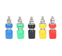 5Pcs Binding Post High Current Wiring Terminals, Silver Alloy Flat Cap Tail Jack, Oxidation ABS Power Terminal for Electronic Components and Circuit Projects