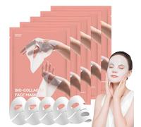 5Pcs Bio Collagen Face Mask - Deep Hydrating Overnight Hydrogel Masks, Korean Collagen Night Wrapping Mask for Anti-Aging, Brightening, Pore Minimizing & Skin Elasticity Improvement (B)