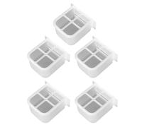 5pcs Bird Feeder Food Container, Splash Proof, Large Capacity | Weather Resistant Polypropylene Build, Easy to Install and Refill, for Home Use, White Finish