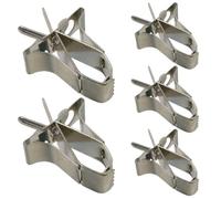 5Pcs Bird Food Holder, Cage Mount Fruit Bird Feeder, Stainless Steel Feeder, Clip Style Silver for Parakeet, Budgie, Macaw Cage Accessories Food Holder