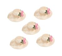 5pcs Bjd Doll Straw Hat Accessories Mini Woven Sombrero