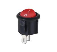 5PCS Black 2 Pin ON/OFF Round Rocker Switches 20mm Diameter Plastic Push Power Button Switch Toggle Switch 6A/250VAC 10A125VAC(KCD1 Round Red,5PCS)
