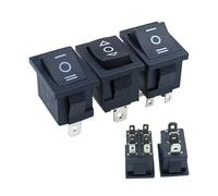 5PCS Black 3 Pin / 6 pin On/Off/On Rocker Switch AC 6A/250V10A/125V IDGTTLDF(3 pin Self reset,10PCS)