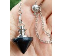 5pcs Black Agate Stone Magic Pendulum Pendant Power