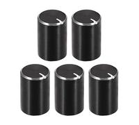 5pcs Black Aluminum Knurled Shaft Potentiometer Knob 6mm Dia. Rotary Knob 10mm x 15mm Volume Control Knob