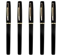 5Pcs Black Ballpoint Pens 1.0mm Rollerball Tip Smooth Writing Biro Pens Fade and Water Resistant Gel Pens Quick Drying Ball Point Pen for School Office Business Student Teacher Doctor Boss
