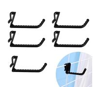 5pcs Black Grid Wall Hooks, Plastic Pegboard Hook and Slatwall Hook, Lightweight Gridwall Display Hooks for Garage Shop Home Storage, Wall Mounted Organizer for Tools Accessories and Retail Panels