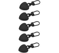 5Pcs Black Heart Shaped Zipper Pull Replacement Metal Zipper Backpack Zippers Mend Fixer Repair for Coats Jackets Pants Luggage,Zippers,Fasteners,Sewing Notions and Supplies Pull Charms
