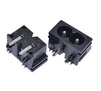 5Pcs Black Male IEC320 C8 Power Socket Connector AC 250V 2.5A Right Angle