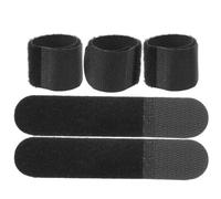5pcs Black Nylon Hook and Loop Strap for Backpack Straps | Reusable fastening tape for USB cables, foldable no sew design, space-saving storage, commuting and camping use