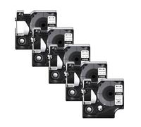 5Pcs Black On White IND Flexible Nylon Label Tape for Dymo Rhino 18488 18489 12mm(5PK Nylon White,9mm)