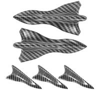 5pcs Black Shark Fin Rear Wing Spoiler, ABS Carbon Fiber Style | Pointed Sporty Trim, Lightweight Exterior Modification, Easy Roof Upgrade, Set for Car Enthusiasts