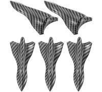 5pcs Black Shark Fin Roof Spoiler ABS Carbon Fiber Style for Cars | Pointed Sporty Look, Lightweight Decorative Trim, Five-piece Set, for Suvs and Exterior Styling