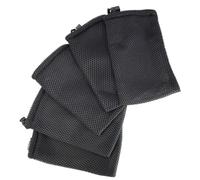 5PCS Black sourcing map Nylon Mesh Drawstring Bag, Small Storage Pouches for Keys, Earphones, Lipstick, Charger, Travel Accessories, Black Organiser Bags for Cosmetic and Jewelry