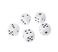 5Pcs Black Spots Wooden Dice 6 Sided 20mm 0.78In Digital Cubes Round Corner For Kid Educational Toys Board Game Bag