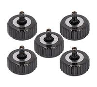 5pcs Black Steel Watch Crown Spare Parts, Replacement Watch Heads for Quartz and Mechanical Watches, Durable Watchmaker Repair Kit with Multiple Sizes for Professional and DIY Watc (6mm long hole)