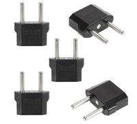 5Pcs Black Us To Euro Conversion Plug Adapter American European Travel Adapter Charger Conversion Adapter European Charging Adapter Charging Essentials Nice And Attractive International Adapters