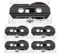 5pcs Blank Audio Cassette Tapes 60 Minute Plastic Recording Tape | Case, Organized Storage and Easy Labeling, Reusable for Home Studio Use, Music Speech Collectors