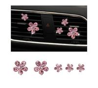 5Pcs Bling Daisy Flower Car Air Vent Clips,Sparkling Crystal Rhinestone Cute Vehicle Air Conditioning Clamp, Diamond Auto Air Outlet Clip Decor for Women Girls, Universal Fit (Pink)