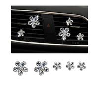 5Pcs Bling Daisy Flower Car Air Vent Clips,Sparkling Crystal Rhinestone Cute Vehicle Air Conditioning Clamp, Diamond Auto Air Outlet Clip Decor for Women Girls, Universal Fit (White)