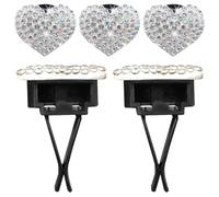 5pcs Bling Heart Car Vent Clip Rhinestone Auto Interior Decor