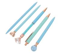 5pcs Bling Retractable Ballpoint Pen Set, Aluminum Alloy Black Ink | Sparkly Polished Finish, Resists Bending and Breakage, Meetings and Wedding Use, School Season Decor