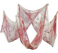 Shatchi 5pk Halloween Blood-Stained Tablecloth - Fancy Party Table Cover, 60x84in, White