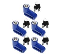 5pcs Blue Disc Brake Lock Anti Theft Security | Plastic Weatherproof Surface, Wheel Immobilisation, Suitable for Urban Trips and Public Areas, Rain Resistant Design