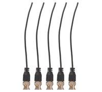 5pcs Bnc Male Pigtail Cable Extension Connector for Cctv Camera Black