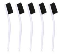 5pcs Boar Bristle Brush Set, Small Cleaning Brushes with 7.09in Plastic Handles, Natural Boar Hair Brushes for Rust Removal, Detail Cleaning for Kitchen, Welding and Automotive Use