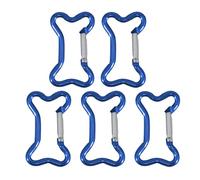 5Pcs Bone Shape Spring Snapping Clip Metal Keychains Buckle Backpacks Carabiner Dog Chain Connectors AntiRust Bone Shape Aluminum Carabiner Water Bottle Hanging