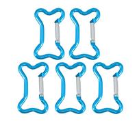 5Pcs Bone Shape Spring Snapping Clip Metal Keychains Buckle Backpacks Carabiner Dog Chain Connectors AntiRust Bone Shape Aluminum Carabiner Water Bottle Hanging