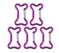 5Pcs Bone Shape Spring Snapping Clip Metal Keychains Buckle Backpacks Carabiner Dog Chain Connectors AntiRust Bone Shape Aluminum Carabiner Water Bottle Hanging