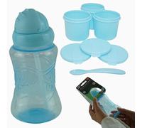 5Pcs BPA Free Blue Color Baby Weaning Set | Baby Bowls and Spoon Set |Toddler Straw Cup, Infant Self Eating Utensil Set, Feeding Set for Toddlers 12+ Months