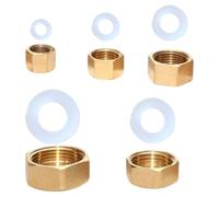 5pcs Brass Blanking Caps, for Washing Machine, Radiator Valve Caps with Sealing Washer & External Hex Design, Leak-Proof Screw Plug for Sink and Radiator