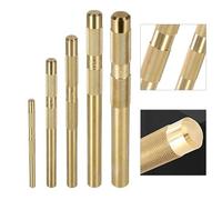 5pcs Brass Drift Punch Set with 3/4 1/2 3/8 1/4 5/8 Inch Sizes, Knurled Engineering Hand Tools for Pin Removal, Automotive Repair, Woodworking and Metal Working Construction Kit