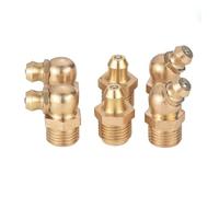 5PCS Brass Grease Nipple M6x1 Metric Male Thread 45 Degrees Elbow Type Oil Zerk Fitting