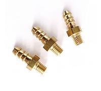 5pcs Brass Hose Barb Connectors - M4 M5 M6 M8 Metric Male Thread Pipe Fitting Couplers for 3mm to 10mm OD Hose(M5x0.8-6mm)