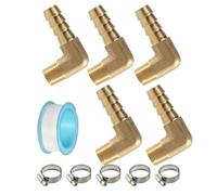 5pcs Brass Hoses Pipe Fittings Couplings Elbow Barbed Couplers Connectors Adapter Water Tube Fitting for Fuels/Water/AIR/Oil Barb Hoses Fitting
