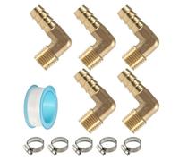 5pcs Brass Hoses Pipe Fittings Couplings Elbow Barbed Couplers Connectors Adapter Water Tube Fitting for Fuels/Water/AIR/Oil Barb Hoses Fitting