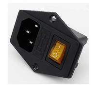 5pcs ! brass part! with 10A fuse ! power socket with Rocker Switch ac socket 3 Terminal Power Socket with Fuse Holder Connector IDGTTLDF(Yellow)