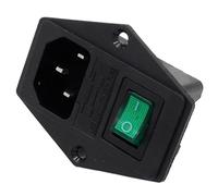 5pcs brass part with 10A fuse power socket with Rocker Switch ac socket 3 Terminal Power Socket with Fuse Holder Connector(Green)