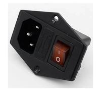 5pcs ! brass part! with 10A fuse ! power socket with Rocker Switch ac socket 3 Terminal Power Socket with Fuse Holder Connector IDGTTLDF(Red)