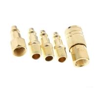 5pcs Brass Quick Coupler Set 1/4 NPT Air Hose Line Connectors for Compressor Tools Industrial Fittings
