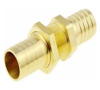 5Pcs Brass Straight Bulkhead Equal Barb, Tail Hose Copper Pipe Fitting Coupler Air Water Connector Adapter(25Mm 25Mm Barb)