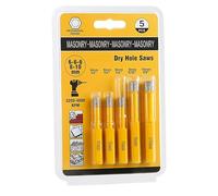 5PCS Brazed Dry Tile Drill Bits, 6-10mm Hex Shank Hole Openers for Marble Granite Glass Concrete, Emery Tip with Cooling Wax