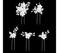 5Pcs Bride Wedding Hair Clips Wedding Flower Hair Pins Bride Hair Accessories for Women Girls Brides Bridesmaids(10 * 8cm/3.9 * 3.1in)