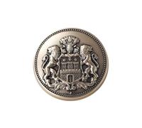 5Pcs British Style Crown Lion Flat Sew-On Metal Buttons for Wool Coats, Trench Coats, Suits & Creative DIY Handmade Clothing Projects